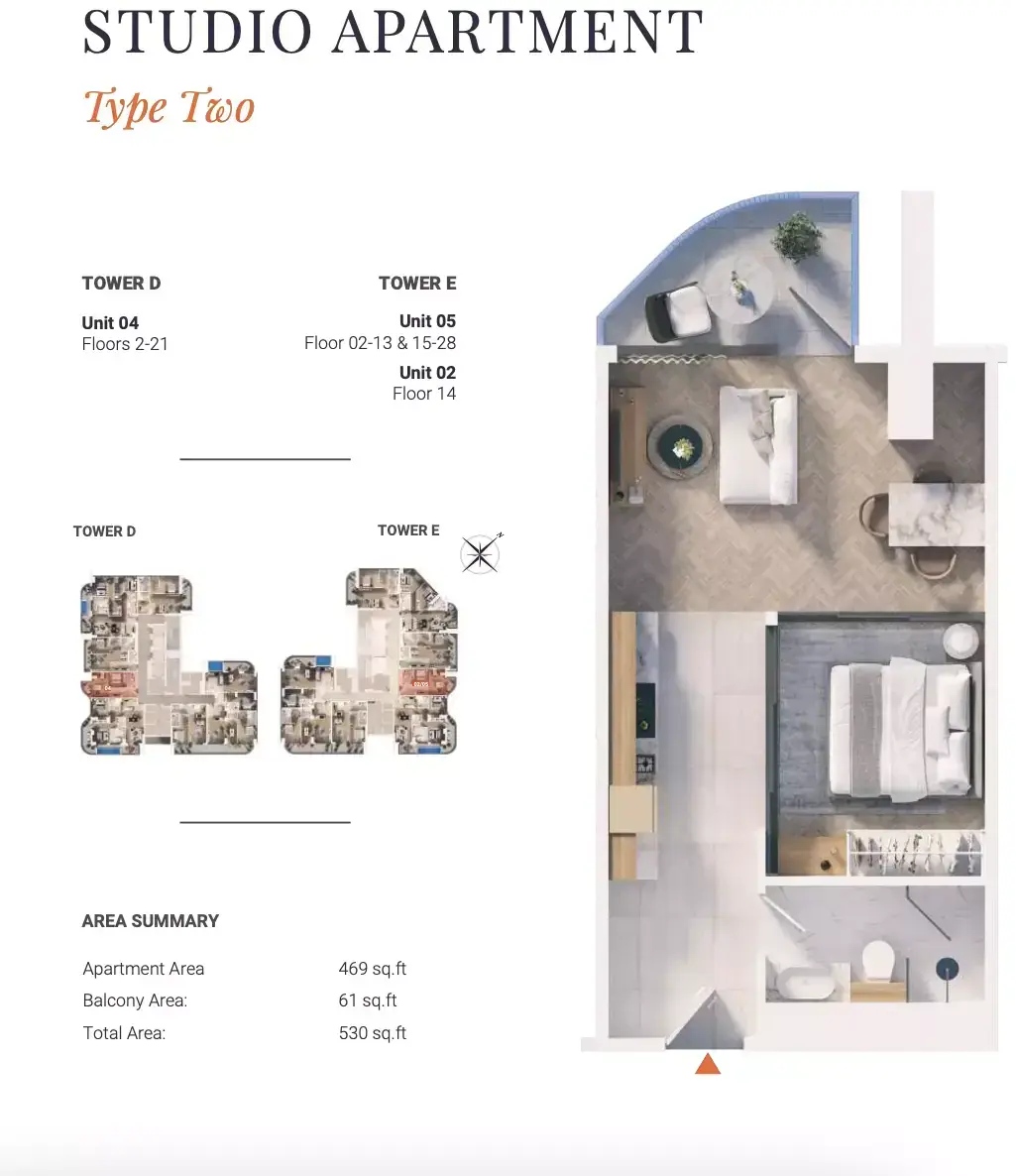 Планировка — Студия, 49 м²