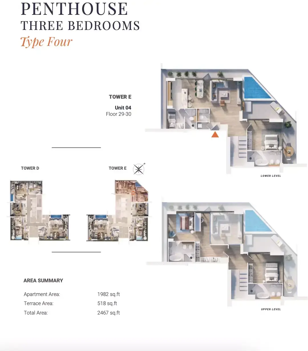 Планировка — 3-спальная, 229 м²