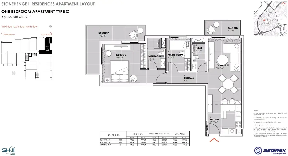 Планировка — 1-спальная, 93 м²