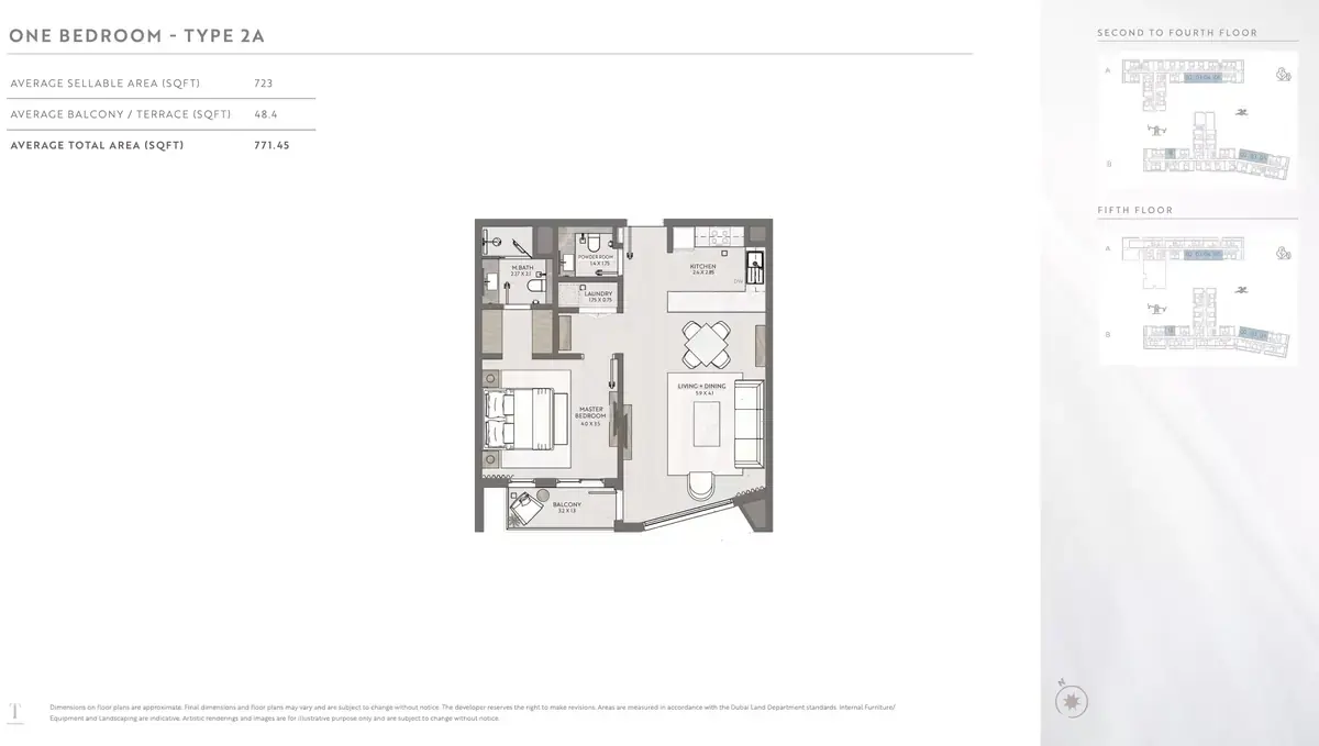 Планировка — 1-спальная, 72 м²