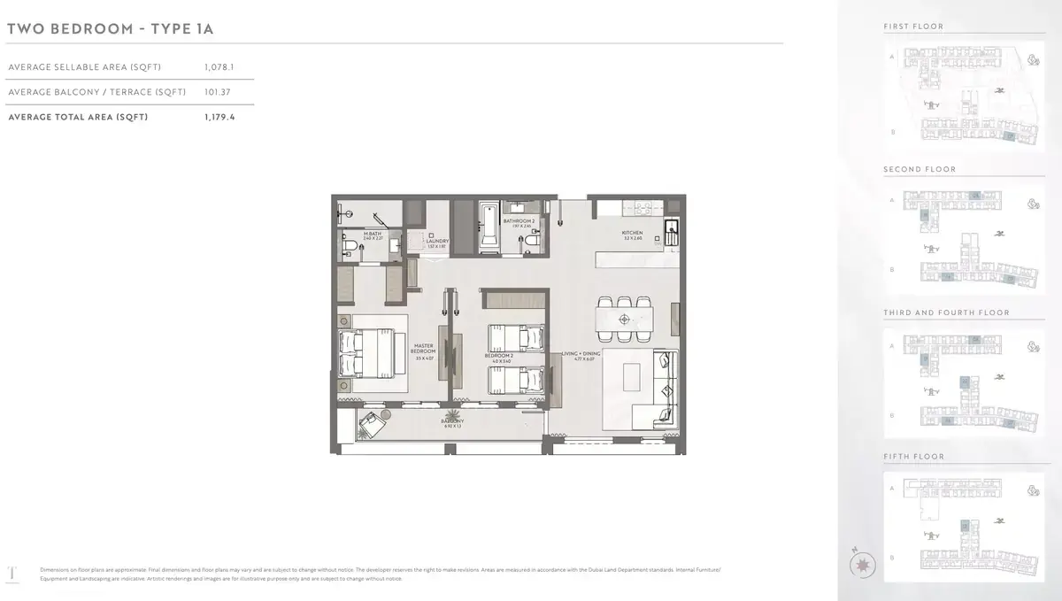 Планировка — 2-спальная, 110 м²
