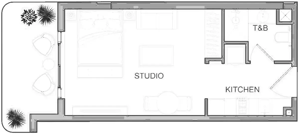 Планировка — Студия, 42 м²