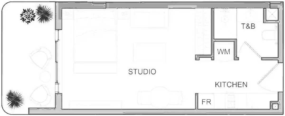 Планировка — Студия, 42 м²