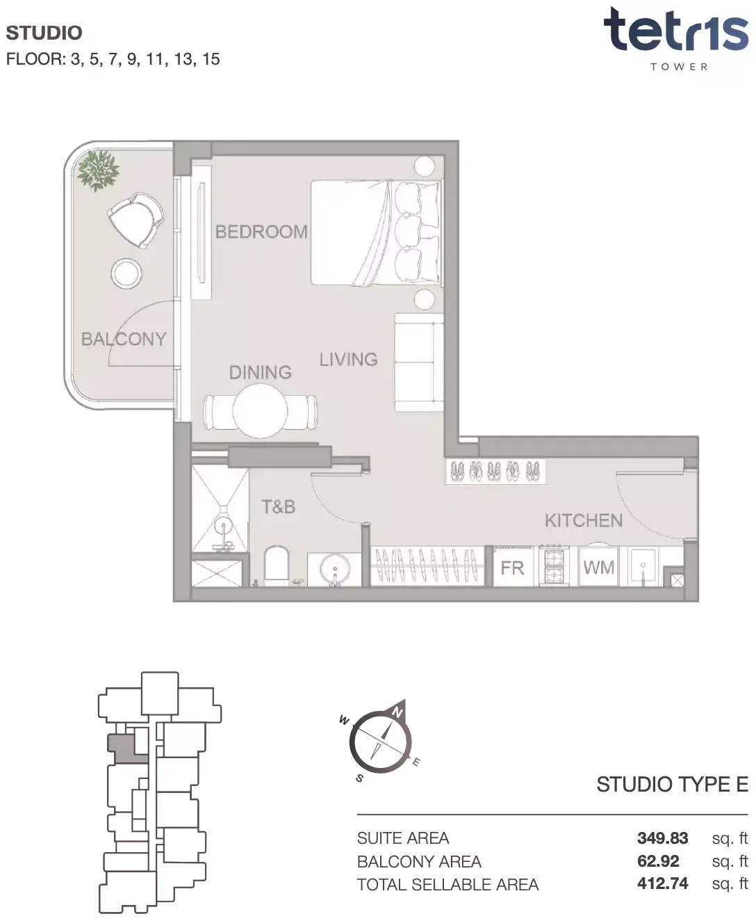 Планировка — Студия, 38 м²