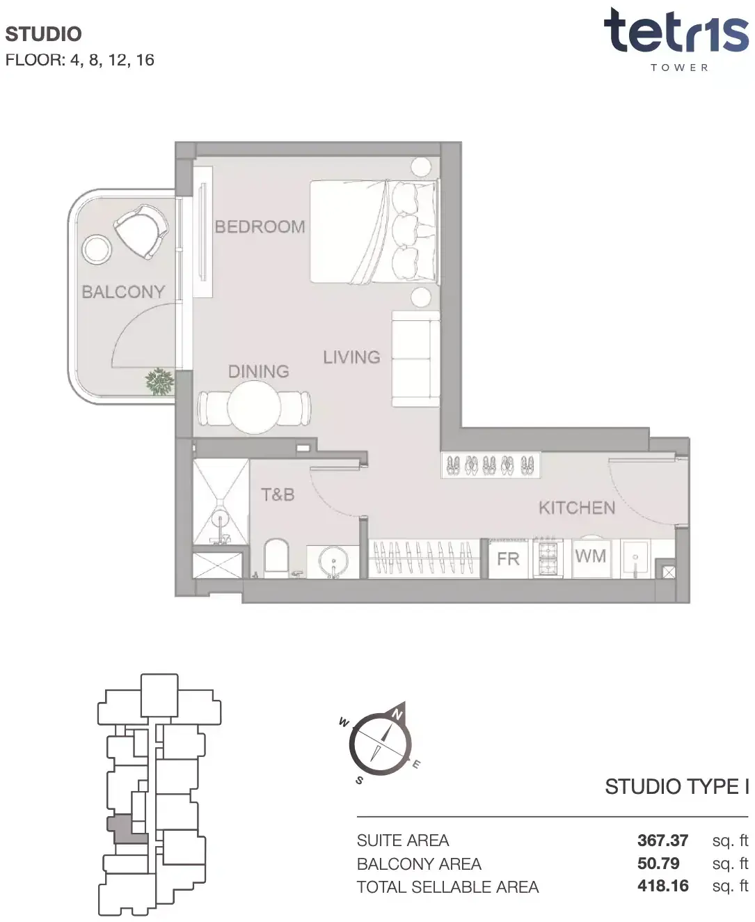 Планировка — Студия, 39 м²