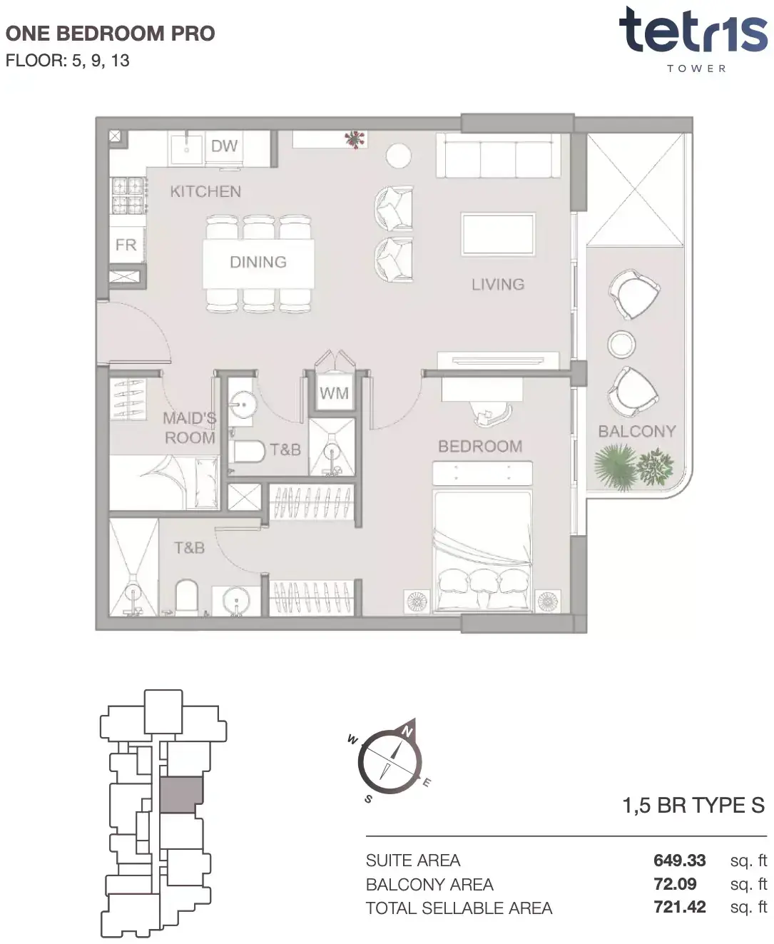 Планировка — 2-спальная, 67 м²