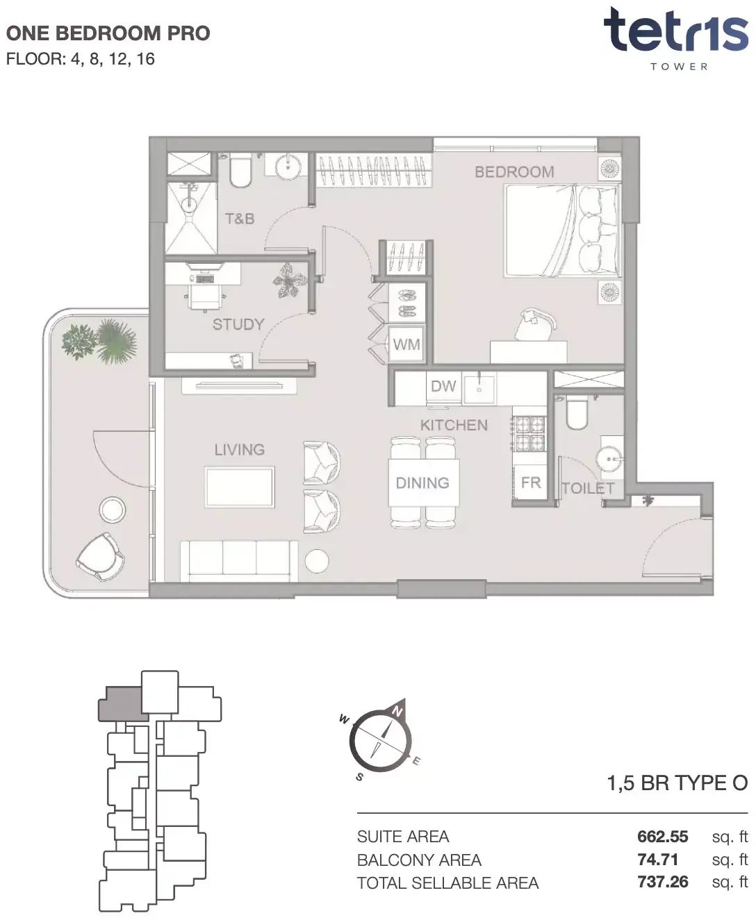 Планировка — 2-спальная, 68 м²