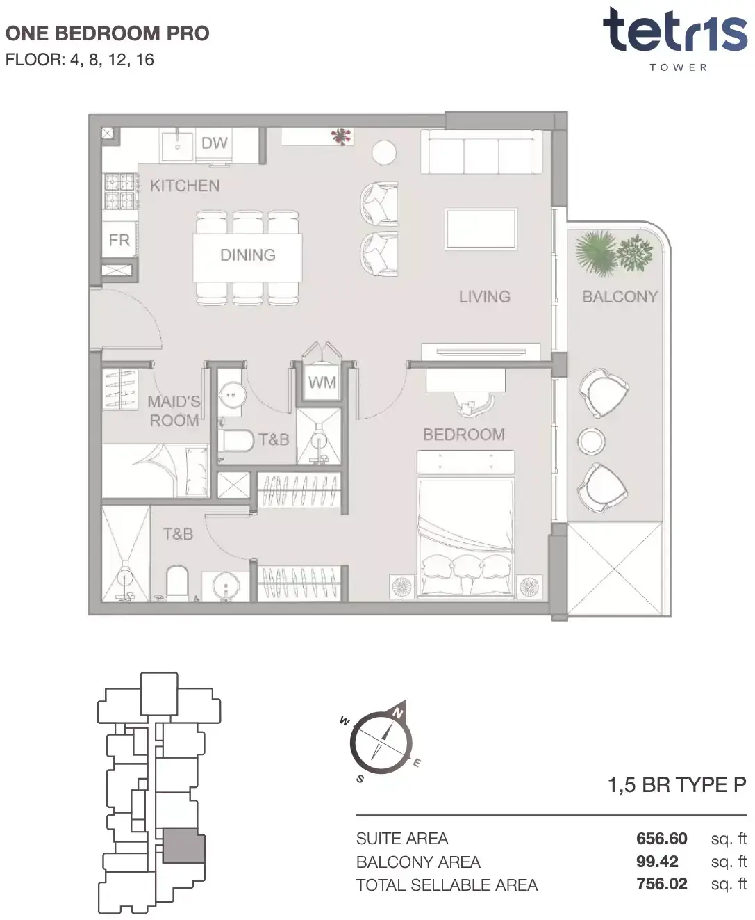 Планировка — 2-спальная, 70 м²