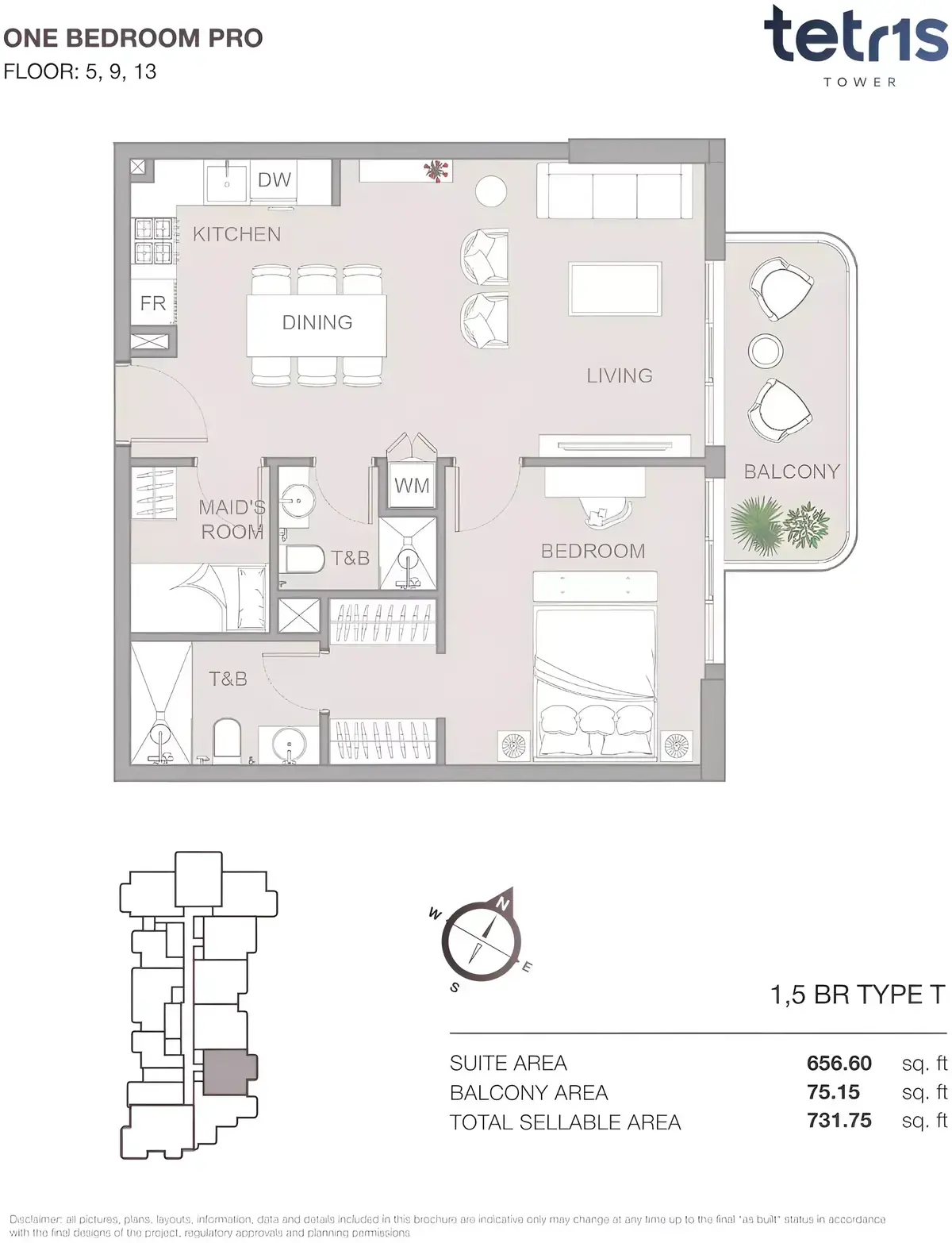 Планировка — 2-спальная, 68 м²