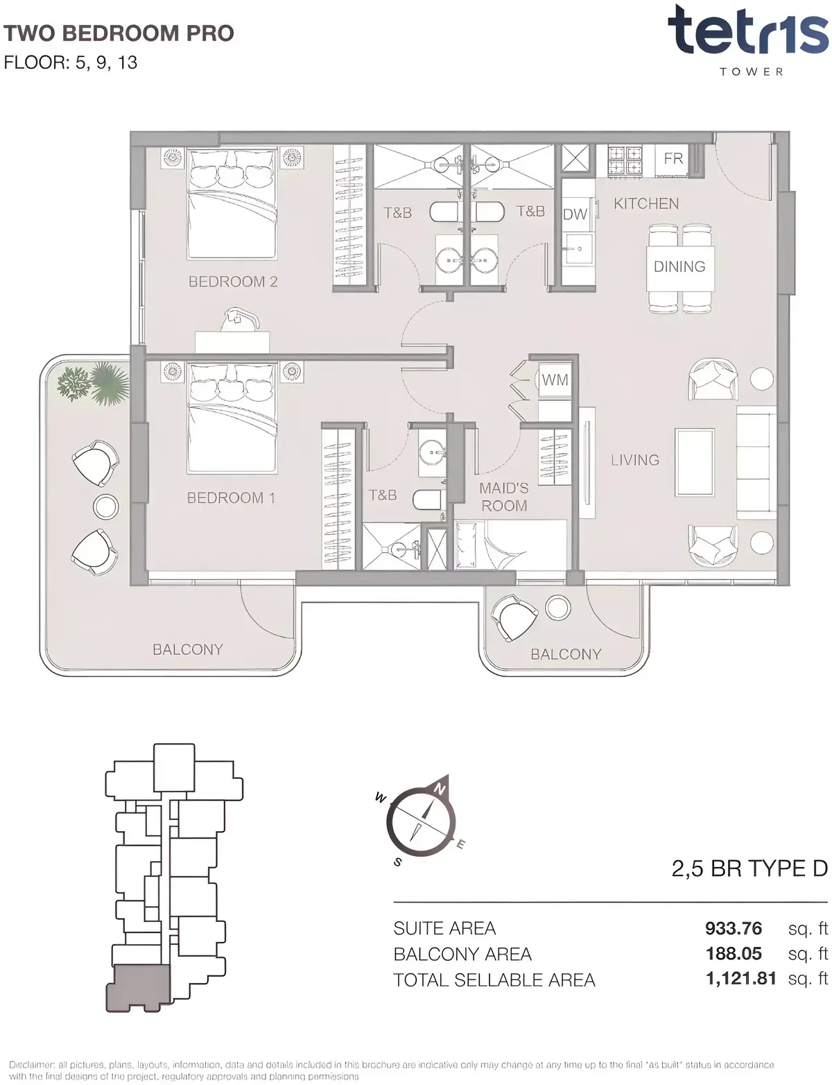 Планировка — 3-спальная, 104 м²