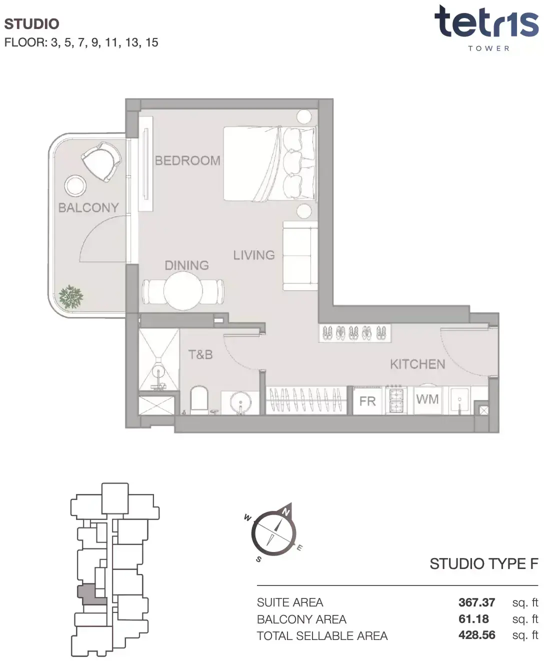 Планировка — Студия, 40 м²