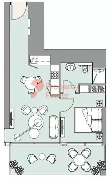 Планировка — 1-спальная, 63 м²