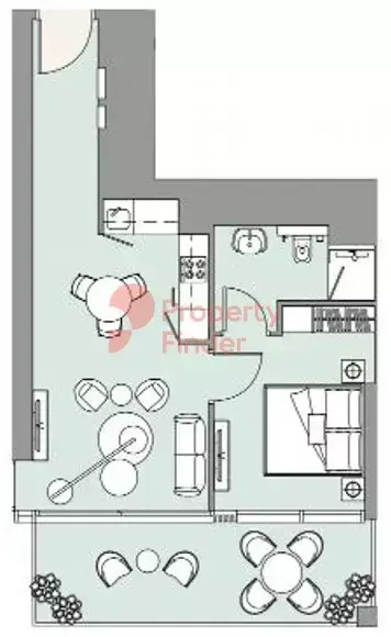 Планировка — 1-спальная, 63 м²