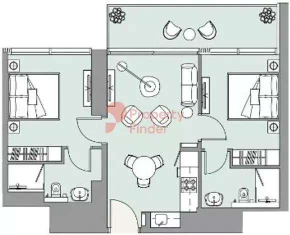 Планировка — 2-спальная, 78 м²