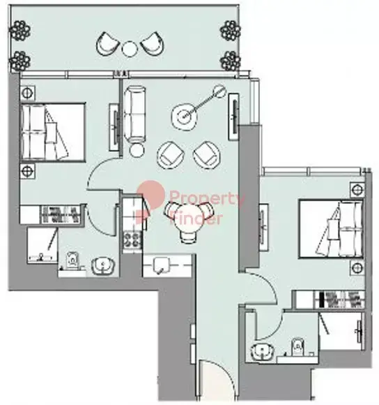 Планировка — 2-спальная, 82 м²