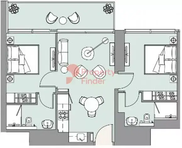 Планировка — 2-спальная, 78 м²