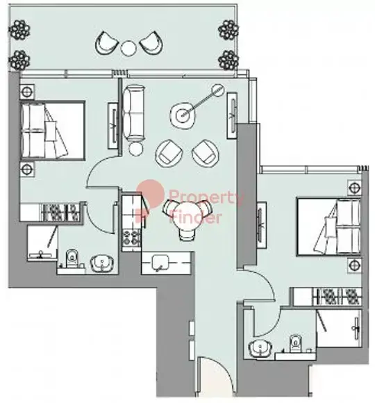 Планировка — 2-спальная, 82 м²