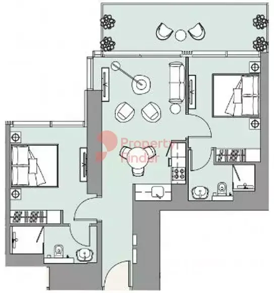 Планировка — 2-спальная, 82 м²