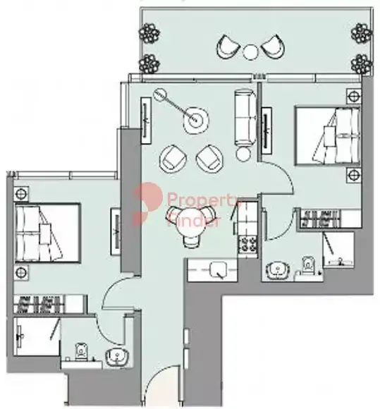 Планировка — 2-спальная, 82 м²