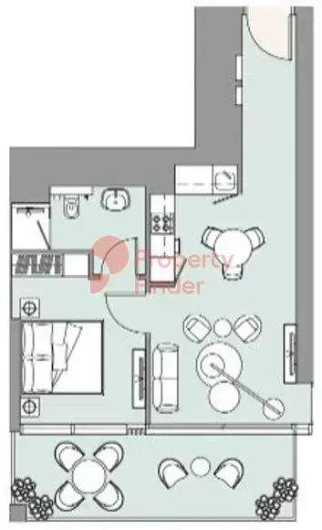 Планировка — 1-спальная, 63 м²