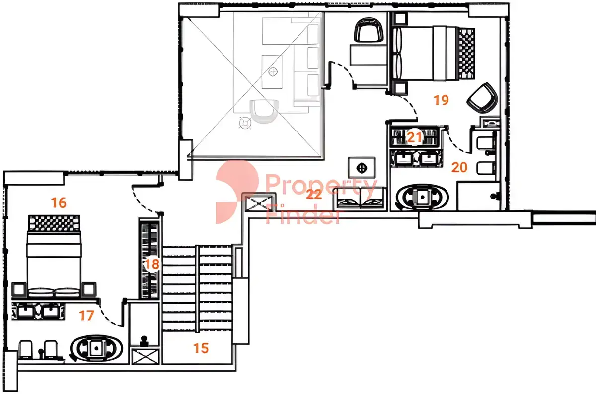Планировка — 3-спальная, 232 м²