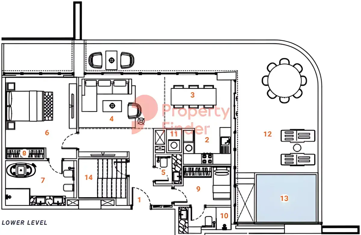 Планировка — 3-спальная, 231 м²