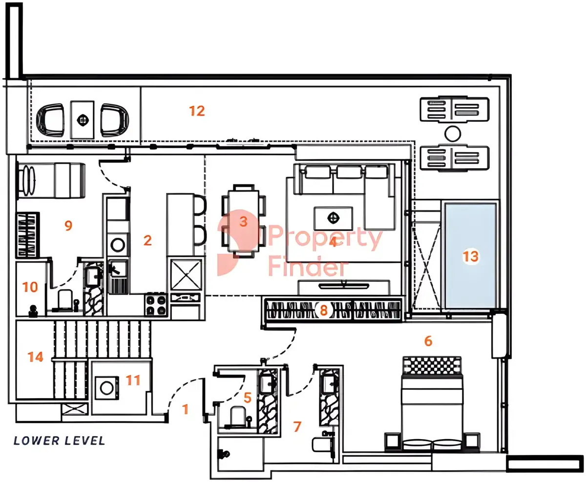 Планировка — 3-спальная, 194 м²
