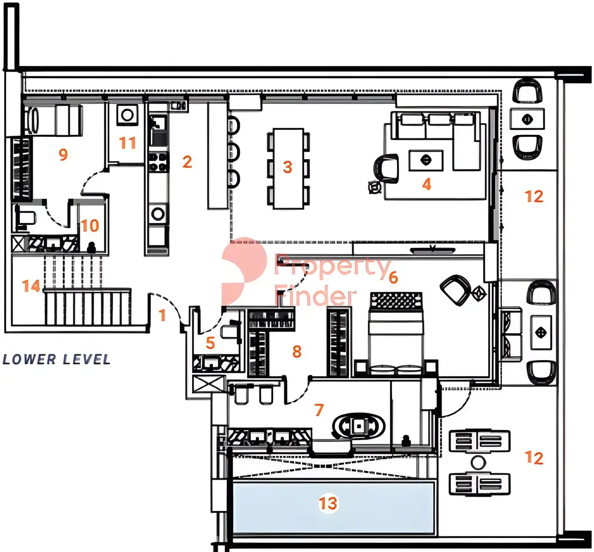 Планировка — 3-спальная, 292 м²