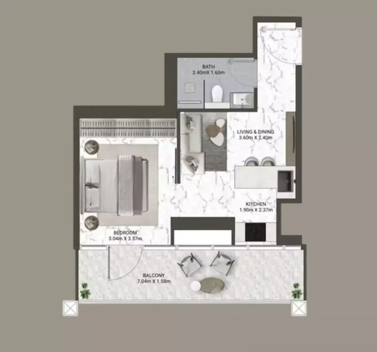 Планировка — Студия, 50 м²