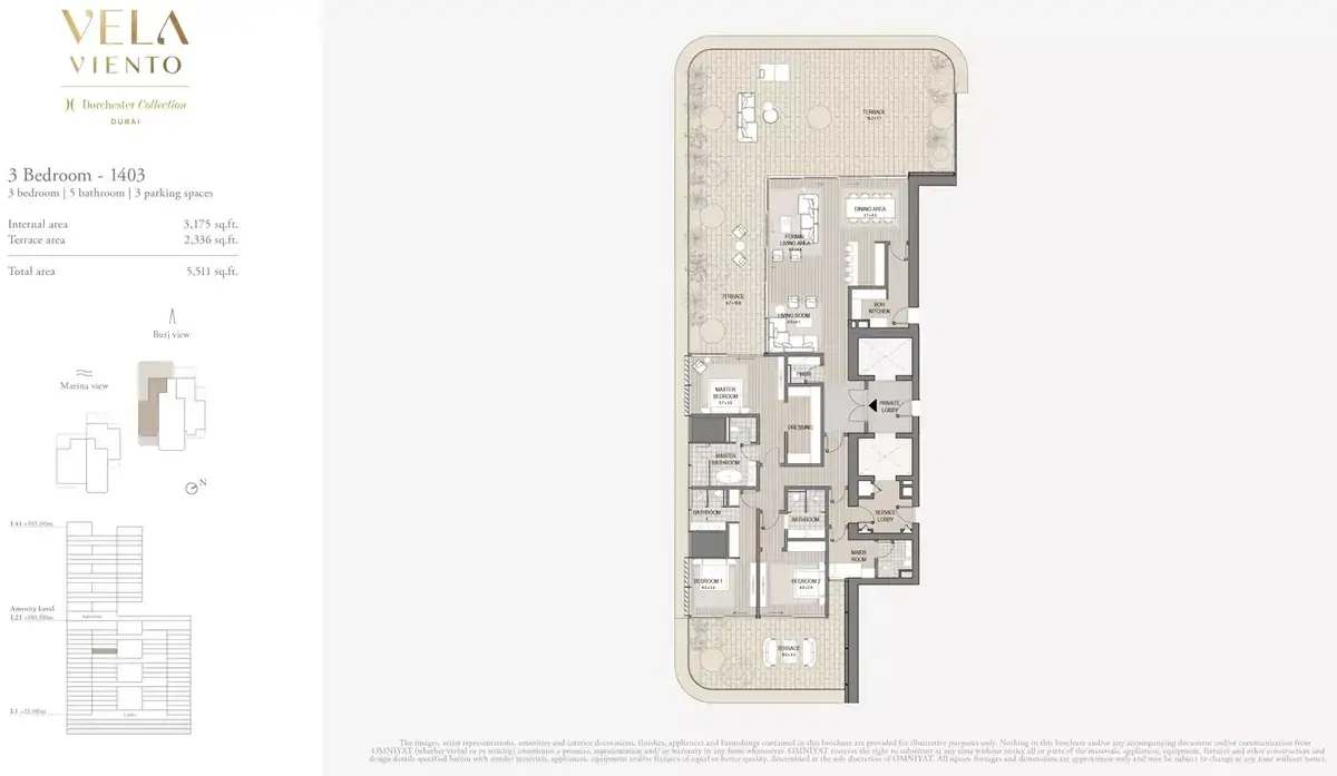 Планировка — 3-спальная, 512 м²
