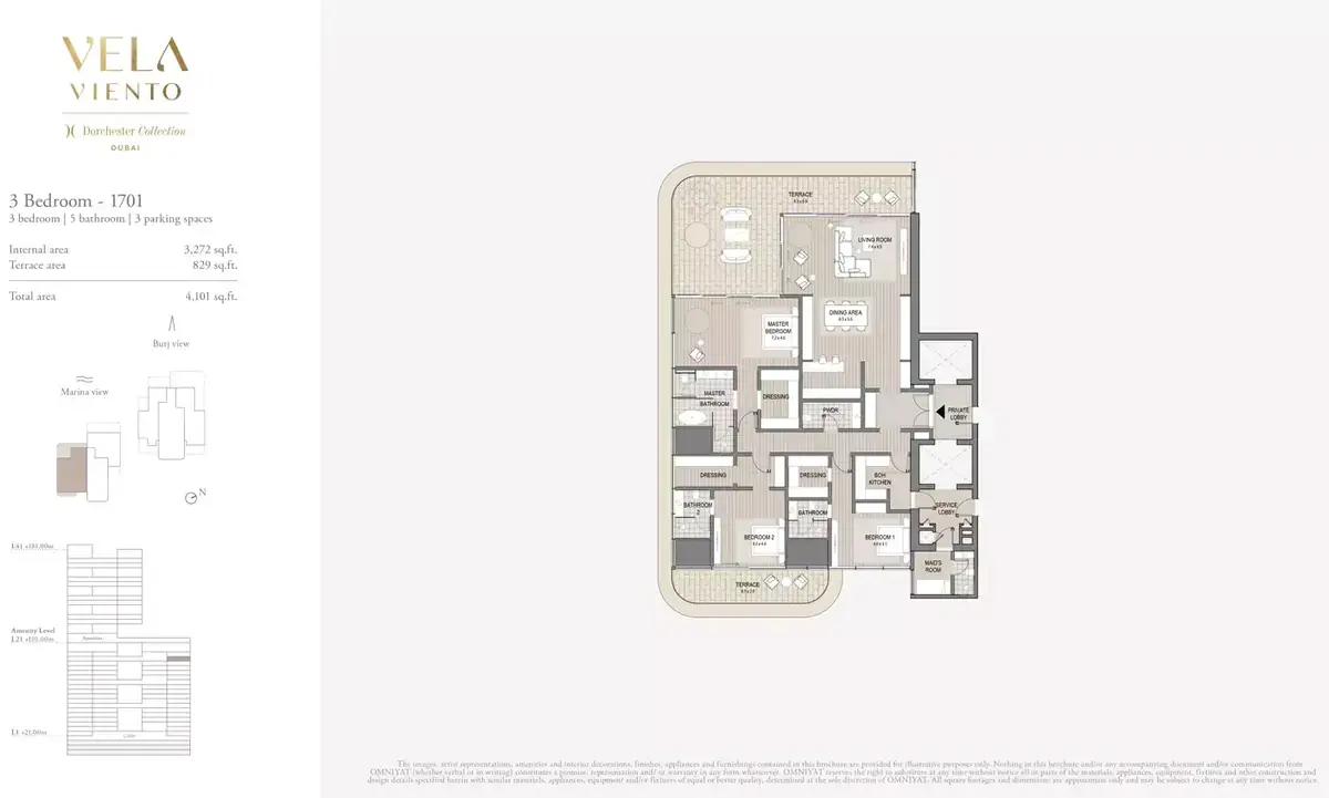 Планировка — 3-спальная, 381 м²