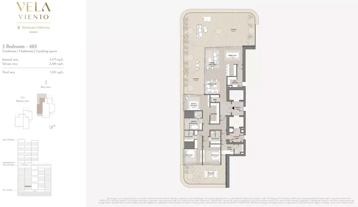 Планировка — 3-спальная, 512 м²