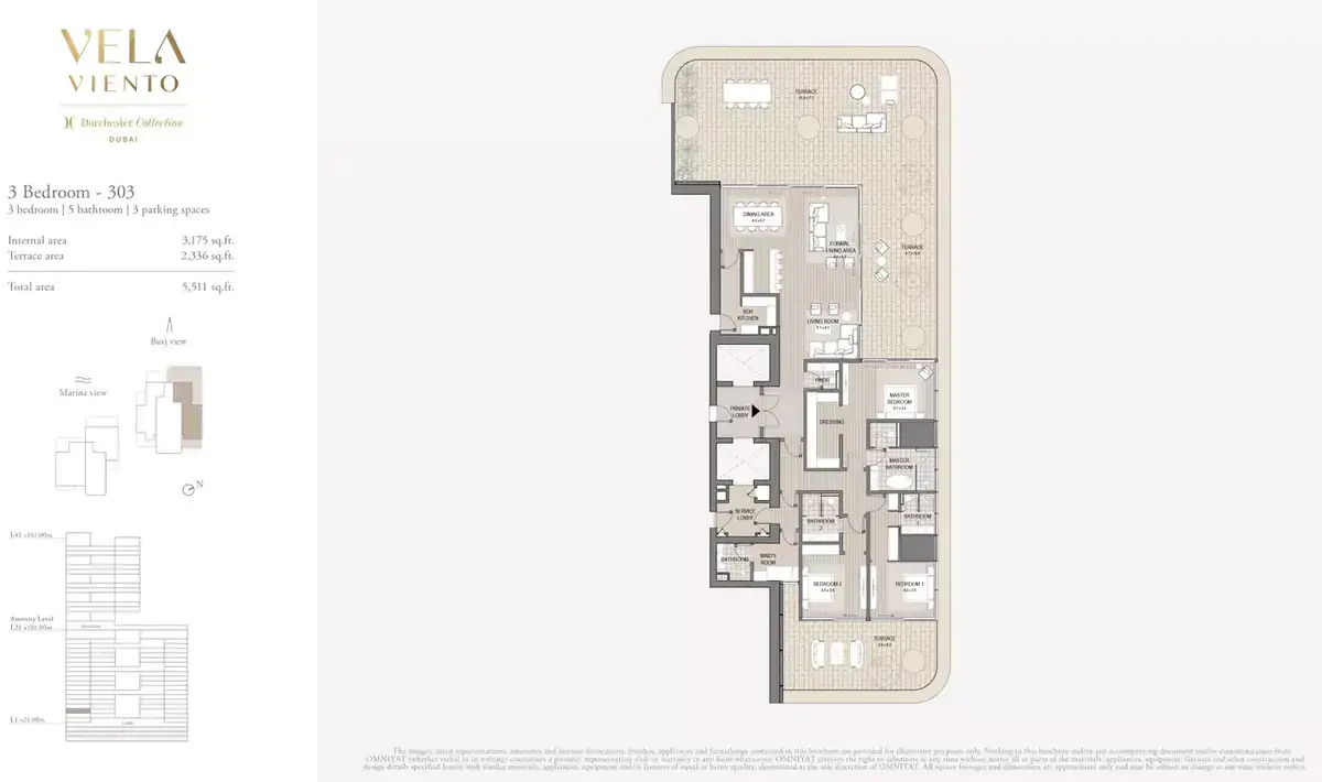 Планировка — 3-спальная, 512 м²