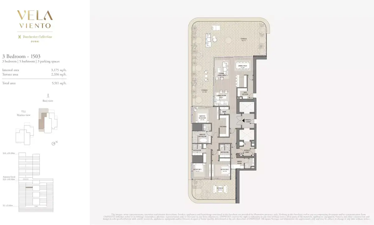 Планировка — 3-спальная, 512 м²