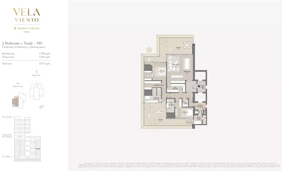 Планировка — 3-спальная, 369 м²