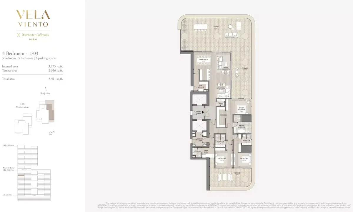 Планировка — 3-спальная, 512 м²