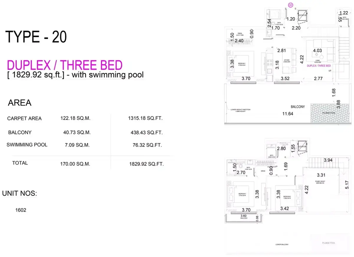 Планировка — 3-спальная, 170 м²