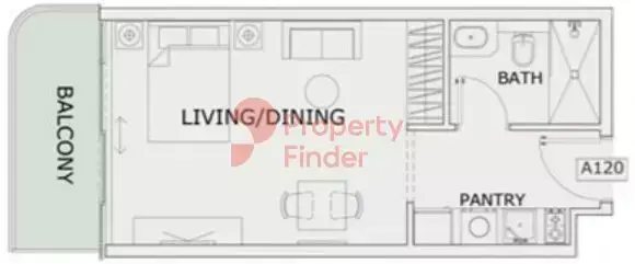 Планировка — Студия, 38 м²