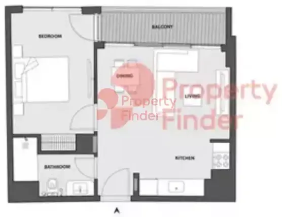 Планировка — 1-спальная, 54 м²
