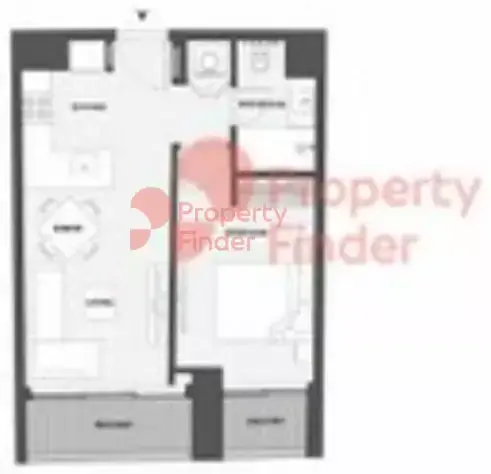 Планировка — 1-спальная, 51 м²