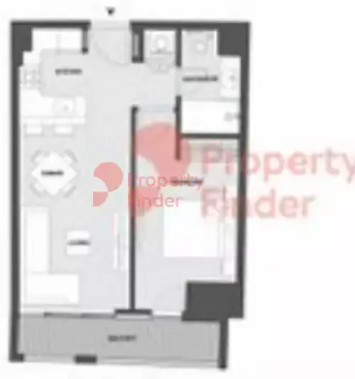 Планировка — 1-спальная, 52 м²