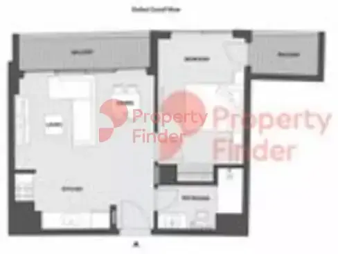 Планировка — 1-спальная, 58 м²