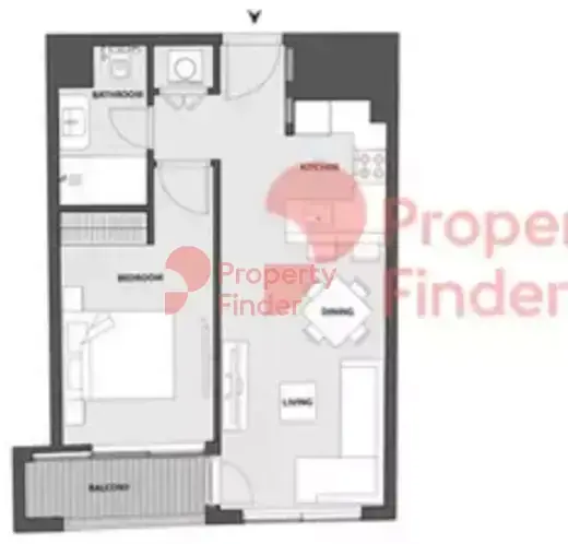 Планировка — 1-спальная, 57 м²