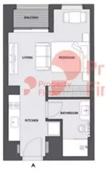 Планировка — 1-спальная, 52 м²