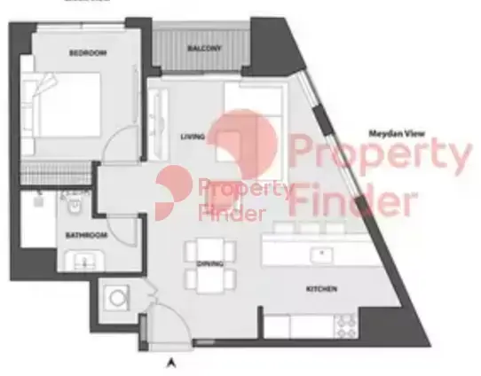 Планировка — 1-спальная, 55 м²