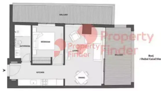 Планировка — 1-спальная, 80 м²
