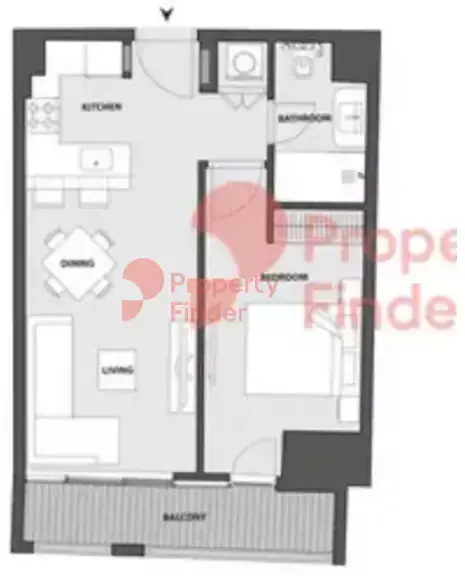 Планировка — 1-спальная, 54 м²