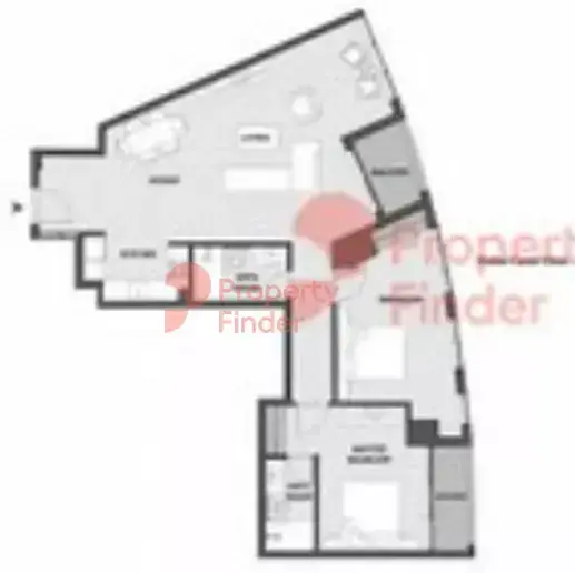 Планировка — 1-спальная, 113 м²