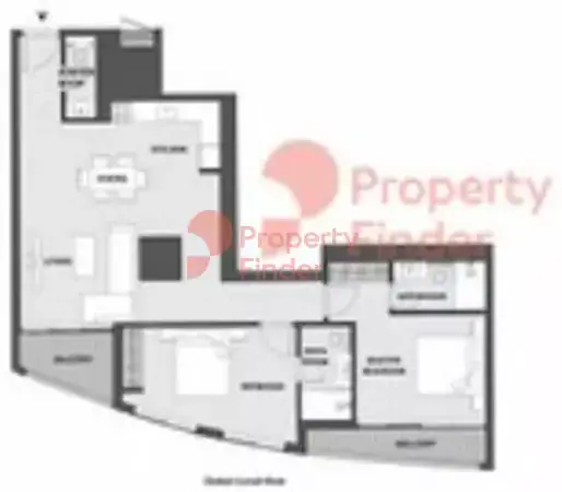 Планировка — 2-спальная, 104 м²