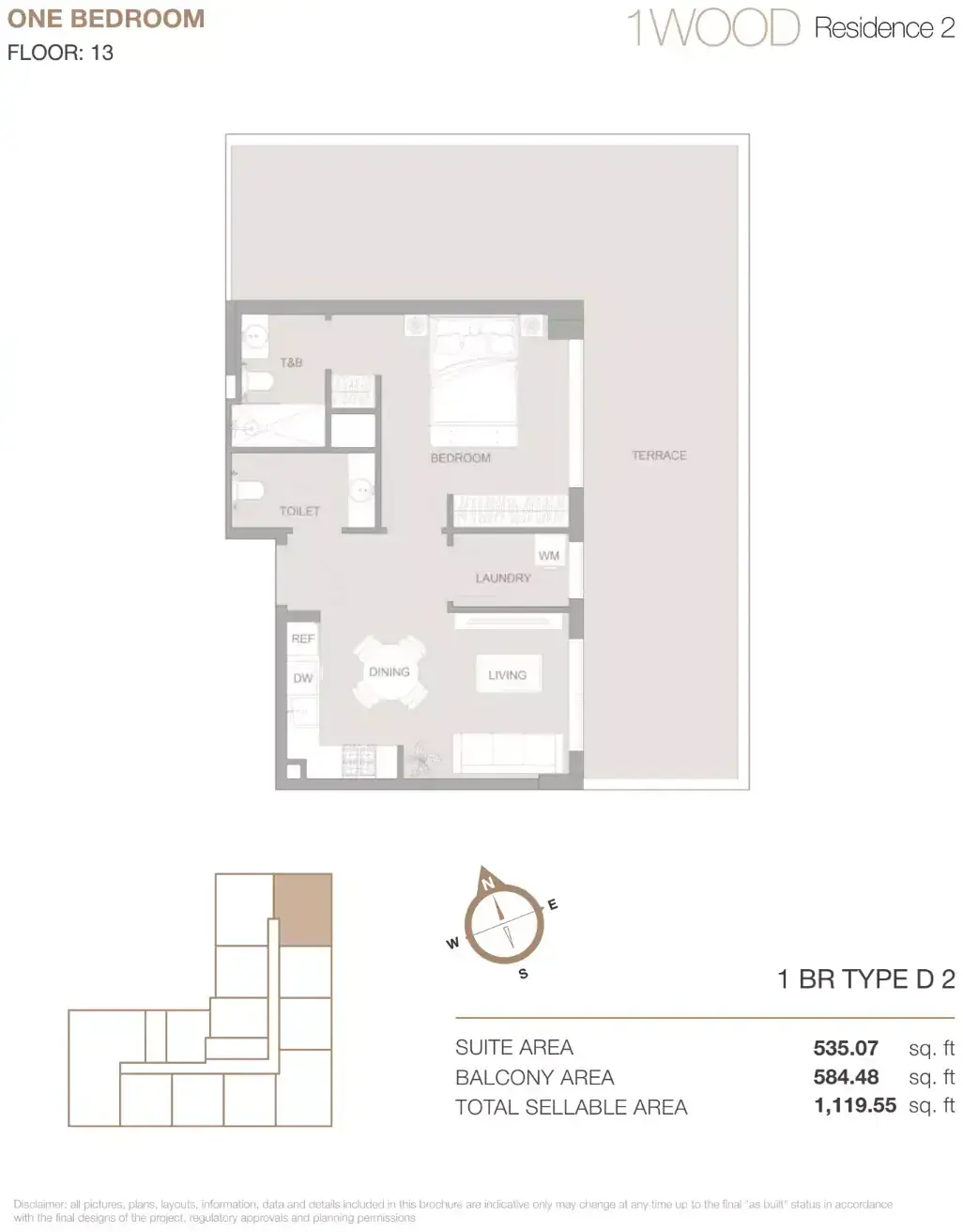Планировка — 1-спальная, 104 м²